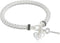 Nine West Women's Boxed Silver Heart Key Stretch Bracelet, Size: 0...
