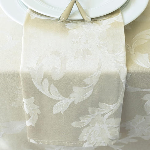 Benson Mills Harmony Scroll Woven Damask Fabric Set of 4 Napkins, Everyday, Parties, Special Occasions, Weddings and Holiday Cloth Napkin (18" x 1...