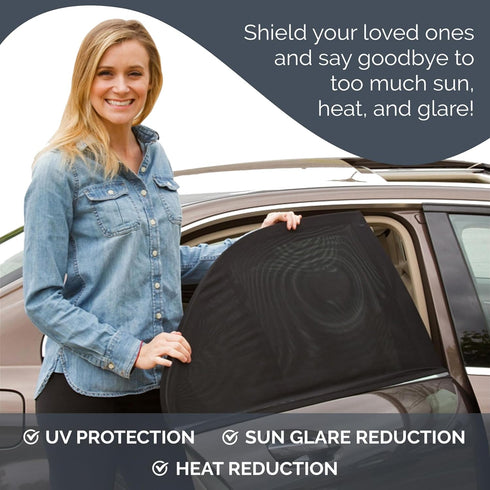 Universal Car Side Window Baby Sun Shade (2pc) | Protects Baby and Kids from the Sun| Fits All (99%) Cars Most SUV's | Travel ebook included!...