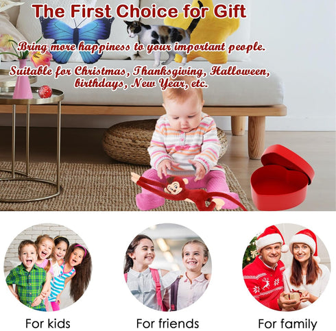 27.6" Hanging Monkey Stuffed Animals Plush Cute Monkey Toy for Kids Adults, Red...