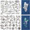 Tekalobr 50Pcs Water Soluble Sewing Stabilizers Embroidery Patterns Stick and Stitch Embroidery Paper Wash Away Stabilizers for Embroidery with Fl...