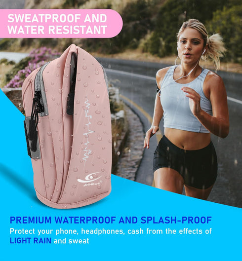 HiRui Universal Sports Armband Comfort Running Armband and Wristband Cell Phone Holder for Exercise Workout, Compatible with iPhone 15/14/Plus/Pro...