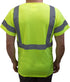 BFS8512 Class 3 High Visible Short Sleeve Black Bottom Safety T-Shirts with 2 Inch Replective Tape (Green, 2XL)...