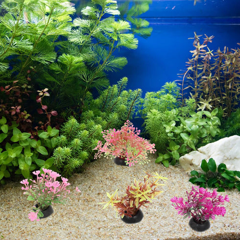POPETPOP 40 Pcs Fish Tank Landscaping Water Plants Faux Plant Miniatures Mini Plants Artificial Seaweed Aquarium Plants Decors Small Fake Aquarium...