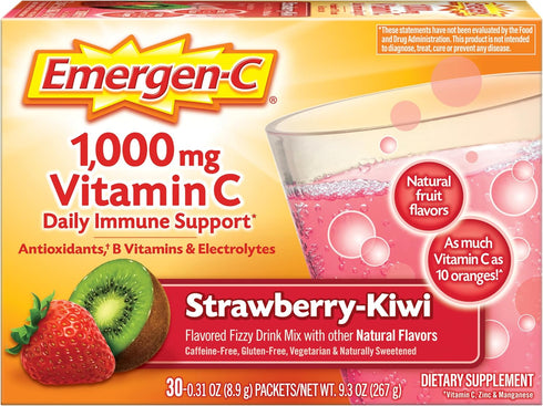 Emergen-C 1000mg Vitamin C Powder, with Antioxidants, B Vitamins and Electrolytes, Vitamin C Supplements for Immune Support, Caffeine Free Fizzy D...