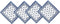 Newbridge Square Fabric Napkins, Set of 8 Napkins, Mykonos Blue Mediterranean, Indoor Outdoor Stain Resistant No-Iron Napkins, Blue Tile Border...