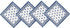 Newbridge Square Fabric Napkins, Set of 8 Napkins, Mykonos Blue Mediterranean, Indoor Outdoor Stain Resistant No-Iron Napkins, Blue Tile Border...