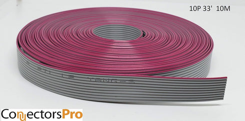 10P 10 Meters or 33 Feet Roll IDC Silver Flat Ribbon Cable for 2.54mm Connectors, 10 Wire, 10 Conductors,...