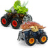 Oriate Dinosaur Monster Truck Triceratops and Carnotaurus Car Toys for Kids 3-5, Dino Stunt Race Push and Go Car, Outdoor Toys for Toddlers Boys G...