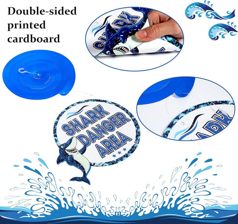 Censen 30 Pieces Shark Hanging Swirls Decorations Shark Party Supplies Ocean Sea Foil Swirls Hanging Ceiling Decoration for Sea Theme Baby Shower ...