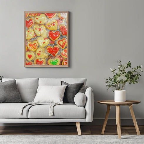 Posterizer 1 pcs-cute heart shaped cookies-Vanentine's themed poster -2-Romantic Art-Holiday Poster Collection-Gift for Couples boyfriend girlfrie...