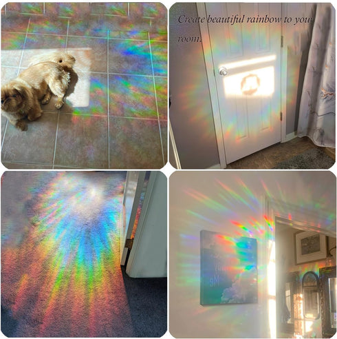 51 Pieces Window Clings for Birds - Anti-Collision Window Decals - Prismatic Non Adhesive Vinyl Rainbow Window Stickers to Save Birds from Window ...
