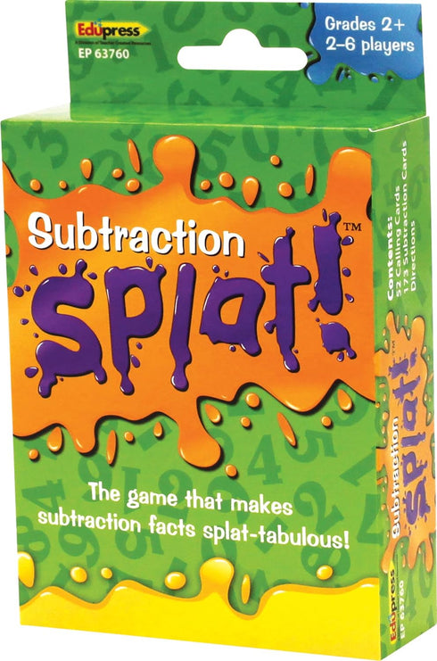 Edupress Math Splat™ Game: Subtraction Grades 2+ (EP63760) , 3.5 H x 5.625 L x 2.25 W...