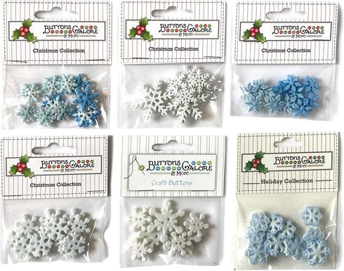 Buttons Galore 60 Assorted Snowflake Buttons for Sewing & Crafts - Set of 6 Button Packs...