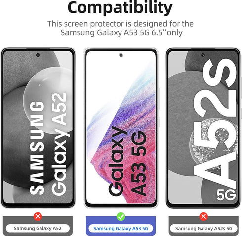NEW'C [3 Pack Designed for Samsung Galaxy A53 5G Screen Protector Tempered Glass, Case Friendly Anti Scratch Bubble Free Ultra Resistant......