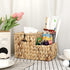 Sumnacon Square Woven Tissue Box Cover - Decorative Cube Wicker Tissue Box Holder with Side Organizer, Rustic Water Hyacinth Tissue Holder for Liv...
