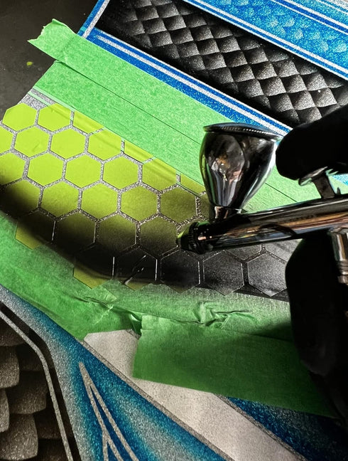 LiME LiNE Honeycomb Airbrush Stencil for Custom Paint...