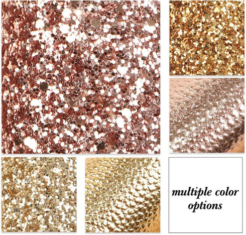 David accessories Chunky Glitter Faux Leather Sheets Metallic Grain Texture Pattern Fabric Crafts 5Pcs 7.7" x 12.9" (20 cm x 33 cm) for DIY Bows C...