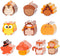 30 Pack Turkey Pumpkin Sticky Notes, Total 600 Sheets, Cute Thanksgiving Fall Animal Fox Bear Hedgehog Harvest Self Sticky Memo Pads for Office Sc...