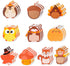 30 Pack Turkey Pumpkin Sticky Notes, Total 600 Sheets, Cute Thanksgiving Fall Animal Fox Bear Hedgehog Harvest Self Sticky Memo Pads for Office Sc...