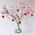 36Pcs Valentines Heart Shaped Ornaments - Valentines Heart Decorations - Red Pink Silver Glitter Heart Shaped Baubles - Romantic Christmas Valenti...