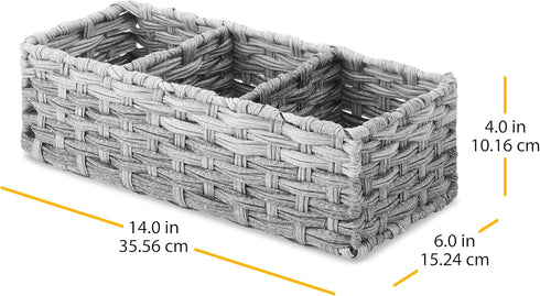 Whitmor Split Rattique Tank Topper Gray Wash...