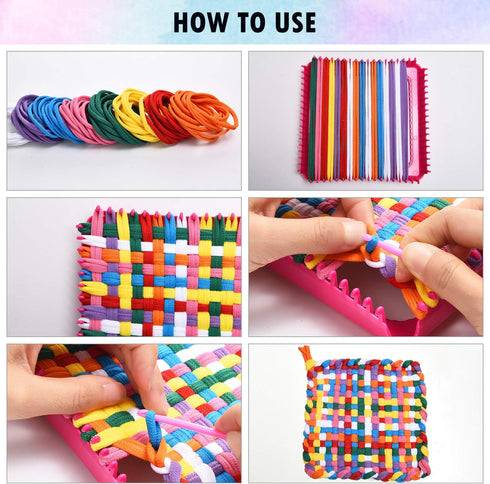 Blulu 288 Pieces Loom Potholder Loops Weaving Loom Loops Weaving Craft Loops with Multiple Colors for DIY Crafts Supplies, Compatible with 7 Inch ...