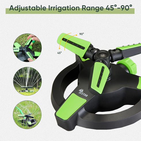 Sprinklers for Lawn Yard garden water automatic sprinkler system outdoor 360-Degre 3 Arms oscillating for plant pets kids...