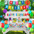 Happy Birthday Decorations Kit: Happy Birthday Banner,Birthday Dots Design Plastic Backdrop, Circle Confetti Garland, Swirl Streamers, Honeycomb B...