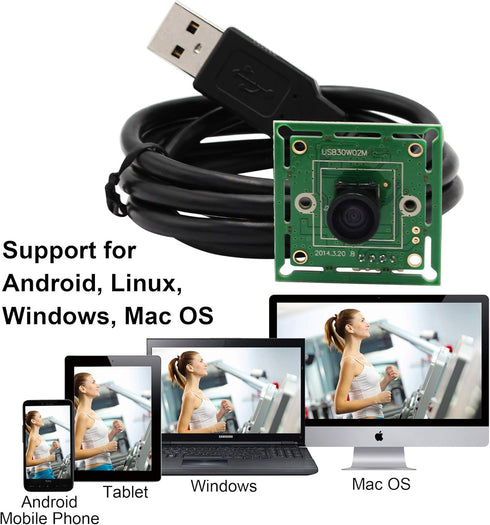 ELP VGA Super Mini Wide Angle USB Camera Module with 120degree lens High Speed 480P 60fps UVC USB2.0 Video Webcam Board OV7725 Embedded Industrial...
