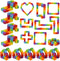 Ganowo Rainbow Fidget Toys Wacky Tracks Snap Click for Kids Students School Finger Sensory Snake Cube Toys Valentines Fidgets Class Gifts for Adul...