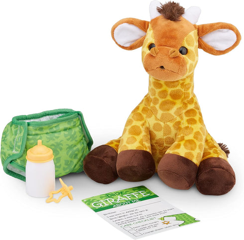 Melissa & Doug 11-Inch Baby Giraffe Plush Stuffed Animal with Pacifier, Diaper, Baby Bottle...