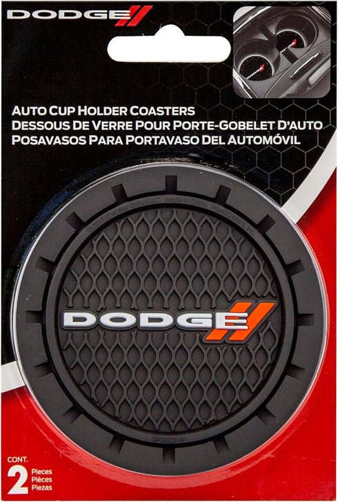Plasticolor 000649R01 Dodge Logo Auto Car Truck SUV Cup Holder Coaster 2-Pack...