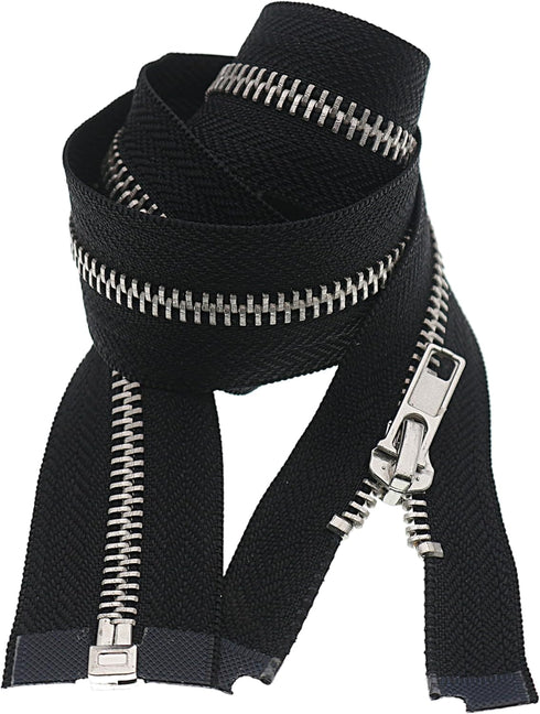 Leekayer 5# 27 Inch Metal Zipper Black Chrome Separating Zippers Jacket Zipper for Sewing Coat Vest Bag 68 cm Handmade Bulk 2 pcs/Pack...
