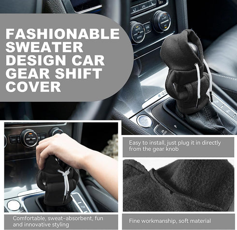 Gear Shift Hoodie Cover, Universal Shift Knob Hoodie, Mini Hoodie for Car Shifter, Automotive Interior Cute Gadgets, Car Accessories and Decoratio...