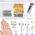 anezus Jewelry Glue with Earring Posts for Jewelry Making, 600pcs Stainless Steel Earring Posts and Backs Silver and Gold Earring Posts with Rubbe...