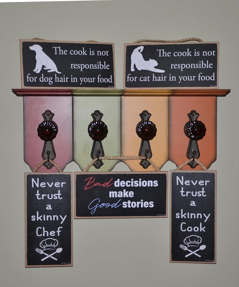 Popfizzy Cook Sign, Cat Decor, Funny Cooking Sign, Wood Cook Signs with Funny Sayings, Gift for Cooks, 5X10”...
