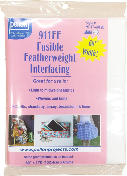 Pellon Fusible Featherweight Interfacing-White 60" X1yd, 911FF-1 Pack...