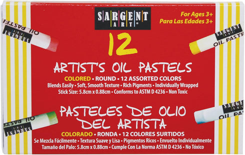 Sargent Art 22-2017 12-Count Oil Pastels Assorted, 5.8cm x 0.88cm...