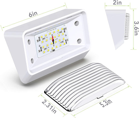 Leisure LED RV Exterior Porch Utility Light - 12v 280 Lumen Lighting Fixture. Replacement Lighting for RVs, Trailers, Campers, 5th Wheels. White B...