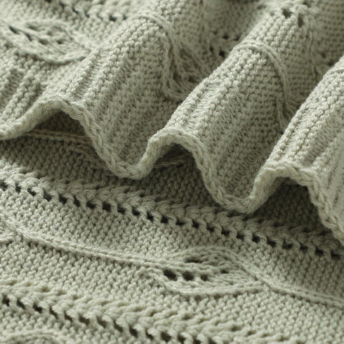 Baby Blanket for Boys Girls Knitted Neutral Swaddle Blanket Soft Lightweight Receiving Blankets for Newborn Infant Crib Stroller Light Green 30 x ...