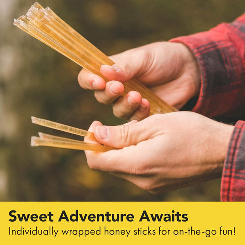 Homestead Honey Native Honey Sticks for Tea - 50-Pack Bulk Packets, Single Serve - Pure Wildflower Honey Straws - Easy-to-Open Honeycomb Stir Stic...