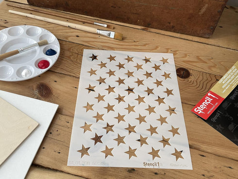 Stencil1 50 Stars Stencil 8.5" x 11" Reusable Stencils for Painting - Create Stencil Crafts and Decor - Decor on Walls Fabric & Furniture Recyclab...