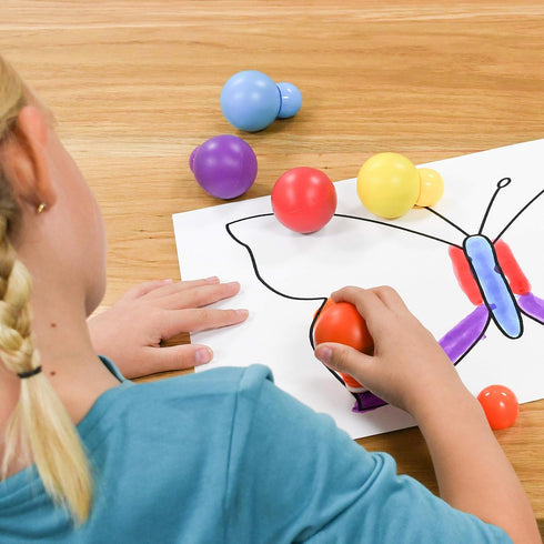 READY 2 LEARN Doodle Dabbers Dot Markers - Set of 6 Washable Colors - Non Toxic - Specially Designed Toddler Grip with Storage Tray Provided...