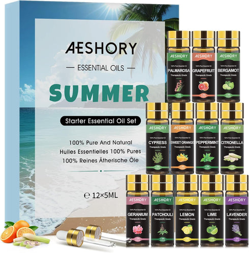 Summer Essential Oils Set - Fragrance Oil for Diffuser, Humidifier, Aromatherapy, Candle Making -...