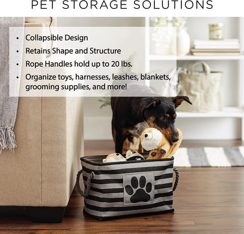 Bone Dry Pet Storage Collection Lattice Paw Print, Small Rectangle, Black...