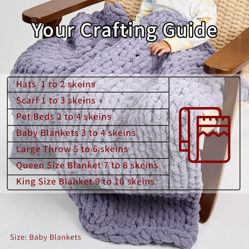 Chunky Yarn for Arm Knitting Blanket Beige Chunky Chenille Yarn...