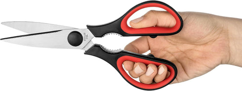 Ultra Sharp Kitchen Scissors for Food - Heavy Duty, Serrated Stainless Steel Shears (Set of 2)...