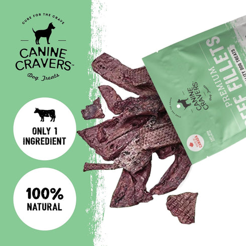 Canine Cravers Single Ingredient Dog Treats – Human Grade Air Dried Hypoallergenic Pet Food – Grain, Gluten, and Soy Free – 100% All Natural (Prem...