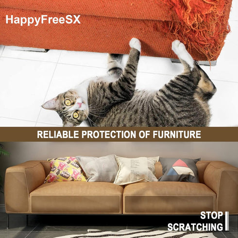 Anti Cat Scratch Furniture Protectors from Cats, 10 Pcs Cat Scratch Deterrent Tape, Couch Protector for Cats, Double Sided Sofa Anti Scratching St...